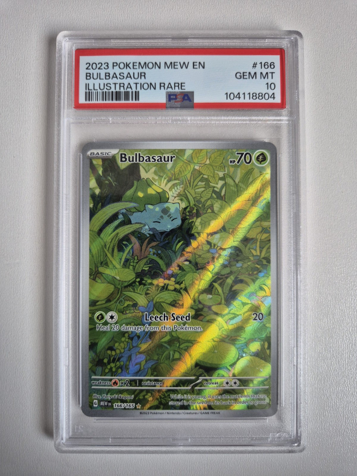 PSA 10 Bulbasaur 166/165 English Pokemon TCG Scarlet & Violet 151 GEM MINT