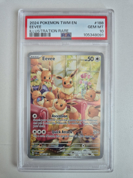 PSA 10 Pokemon Eevee 188/167 Illustration Rare Twilight Masquerade Card GEM MINT