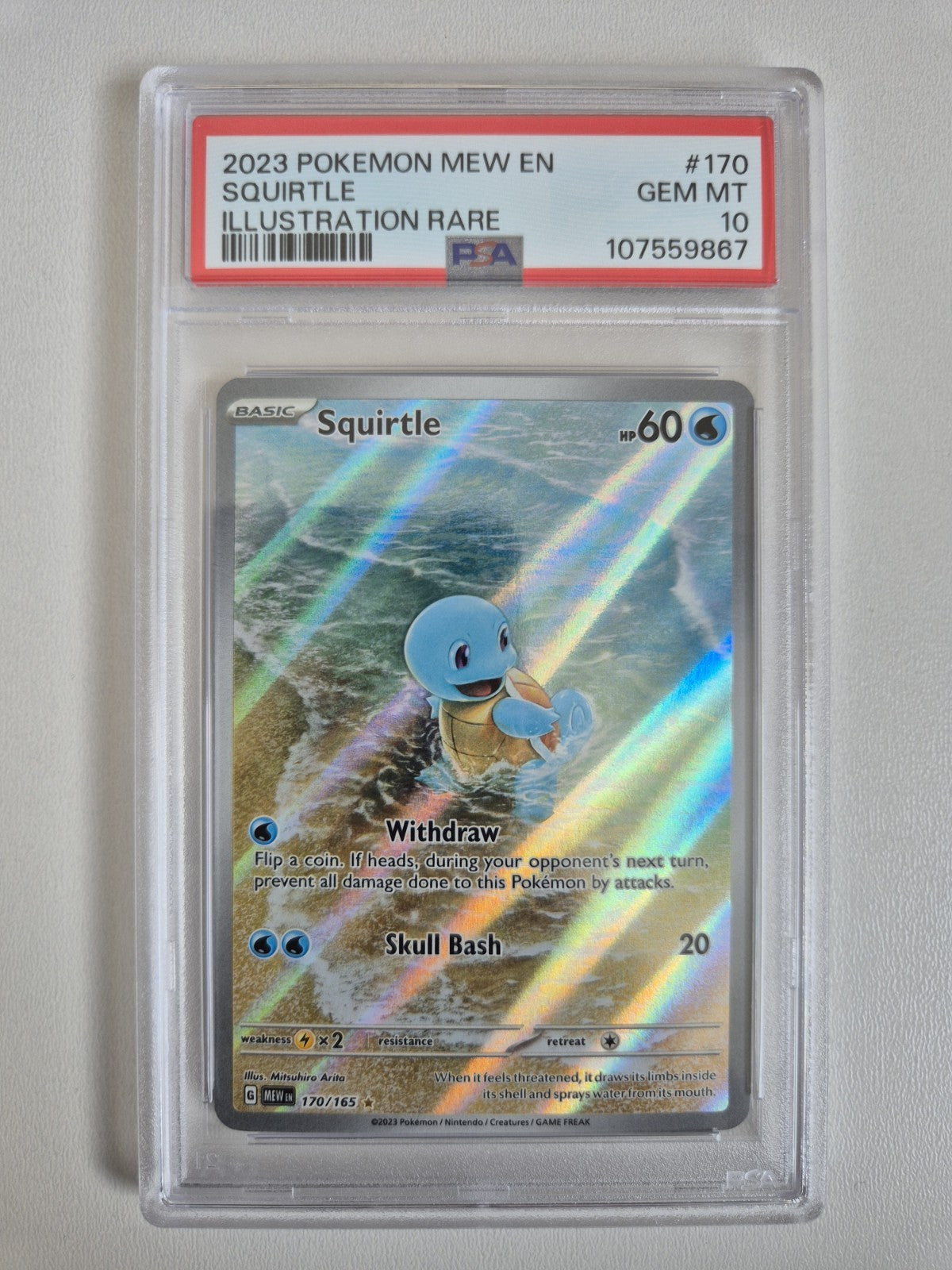 PSA 10 Squirtle Scarlet & Violet-151 170/165 Holo Illustration Rare Pokémon TCG