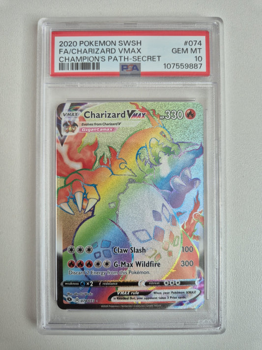PSA 10 Charizard VMAX 074/073 Champions Path Secret Rare Pokemon GEM MINT