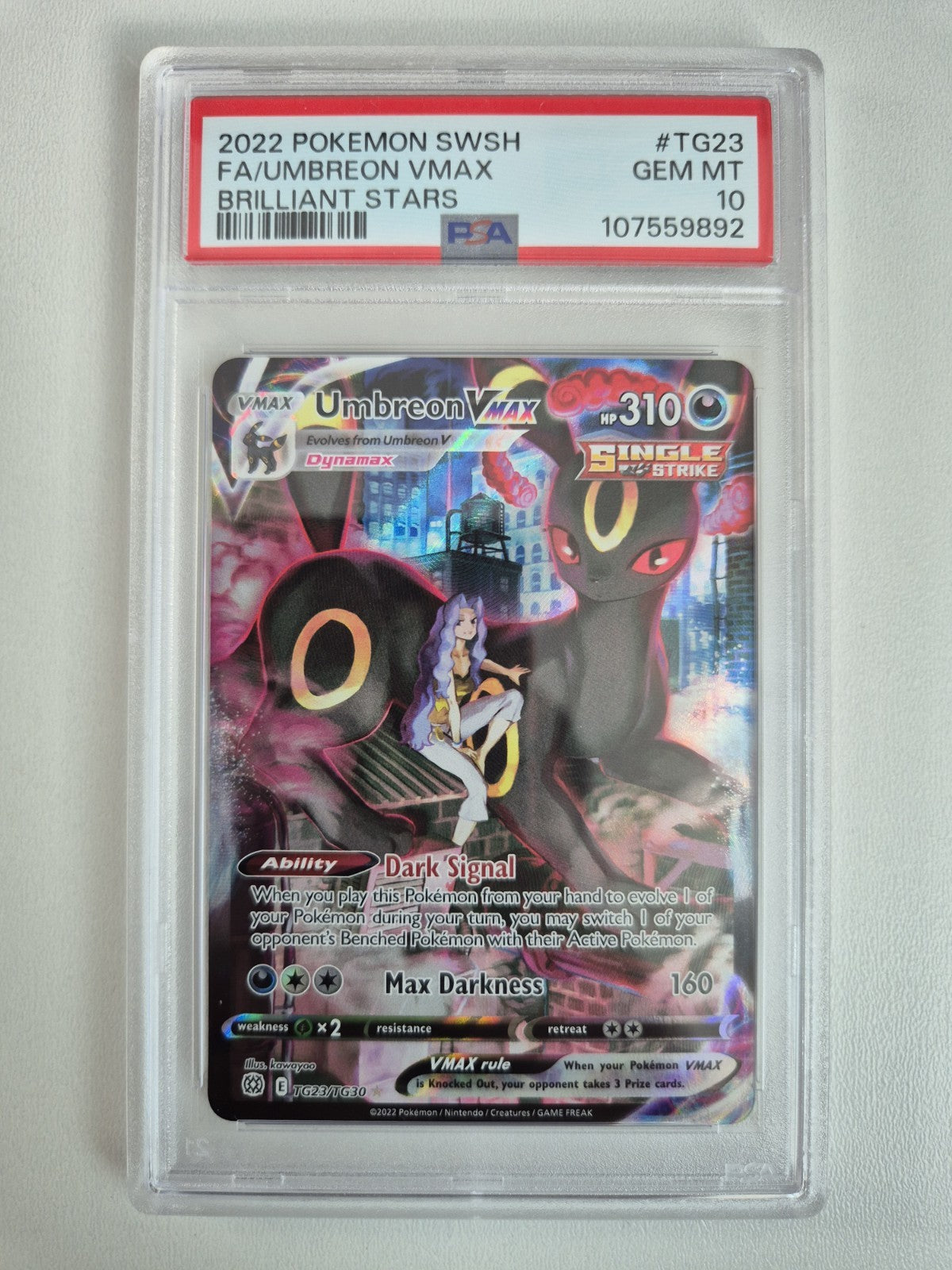 PSA 10 Umbreon VMAX TG23/TG30 Brilliant Stars Pokemon TCG Full Art Rare GEM MINT