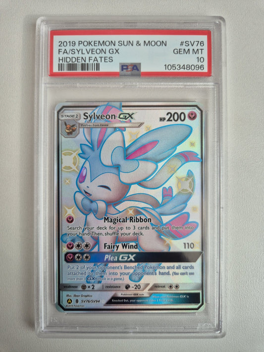 PSA 10 Sylveon GX SV76/SV94 Hidden Fates Pokemon TCG Full Art Holo GEM MINT