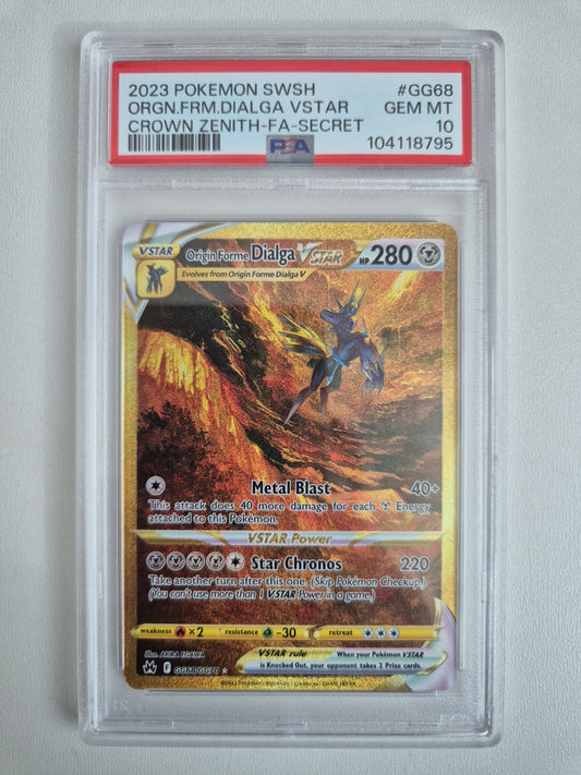 PSA 10 Origin Forme Dialga VSTAR GG68/GG70 Crown Zenith Ultra Rare GEM MINT