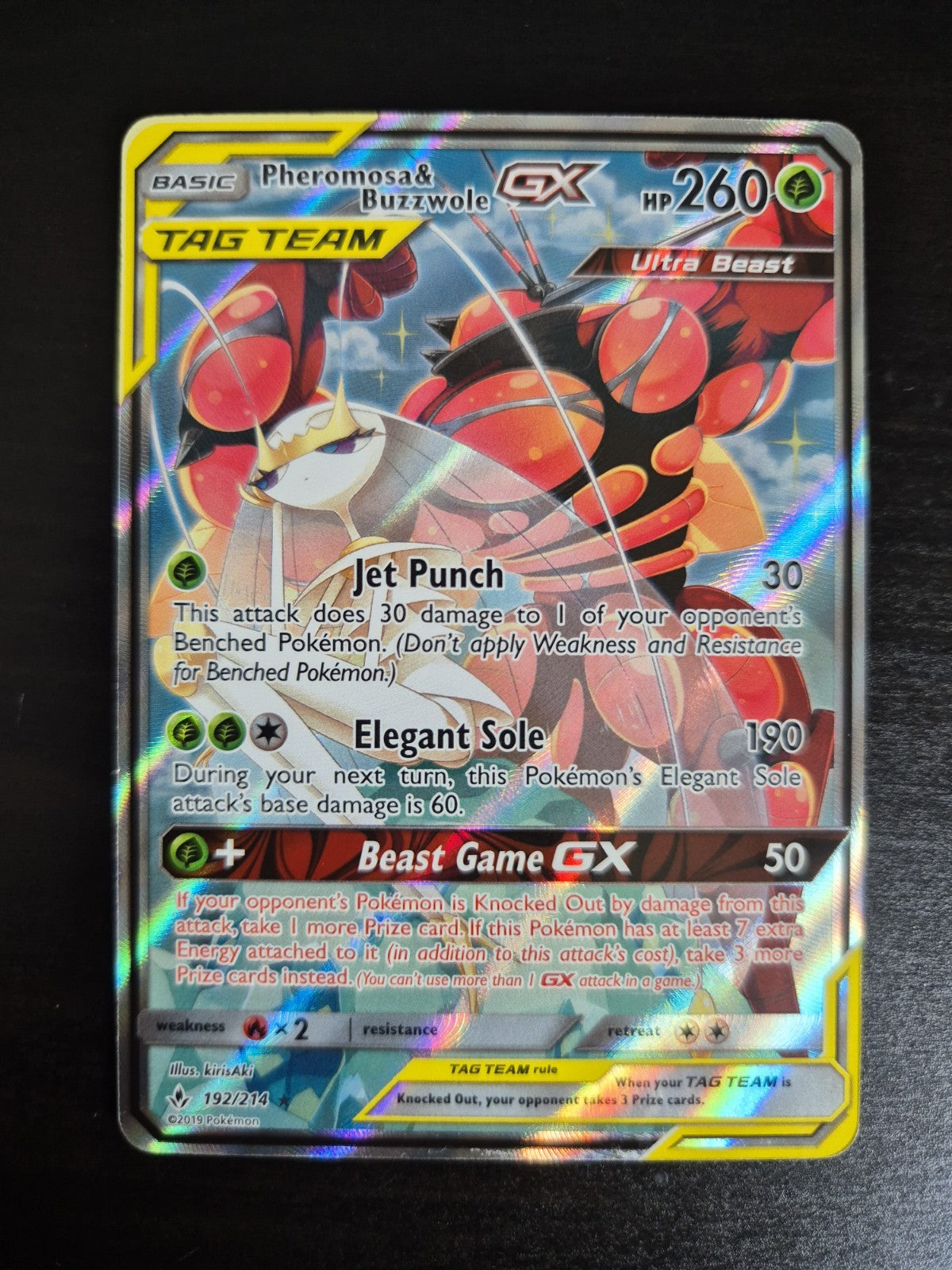 Pheromosa Buzzwole GX 192/214 Unbroken Bonds Pokemon TCG - Near Mint