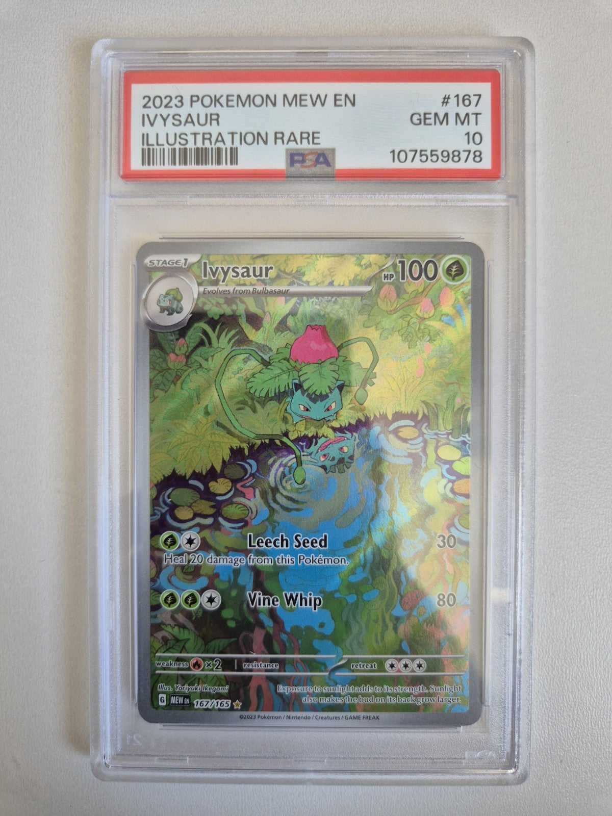 PSA 10 Ivysaur 167/165 Illustration Rare 151 English Pokemon TCG GEM MINT