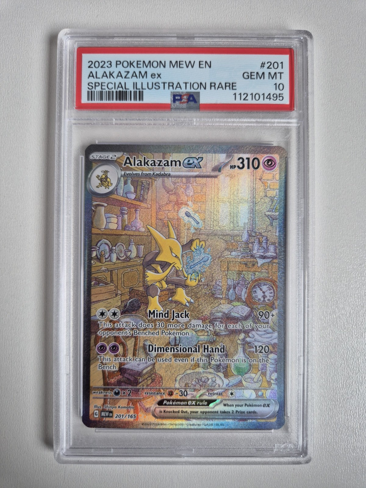 PSA 10 Alakazam ex 201/165 Special Illustration Rare Pokemon Scarlet Violet 151
