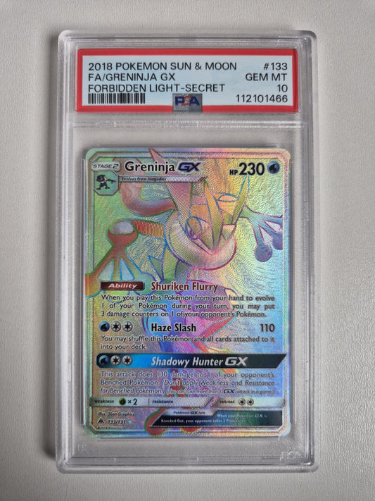 PSA 10 Greninja 133/131 Forbidden Light Secret Rare Full Art Rainbow GEM MINT