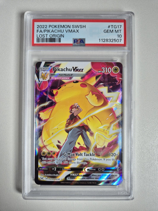PSA 10 Pikachu VMAX Lost Origin TG17/TG30 Trainer Gallery Holo Pokémon GEM MINT