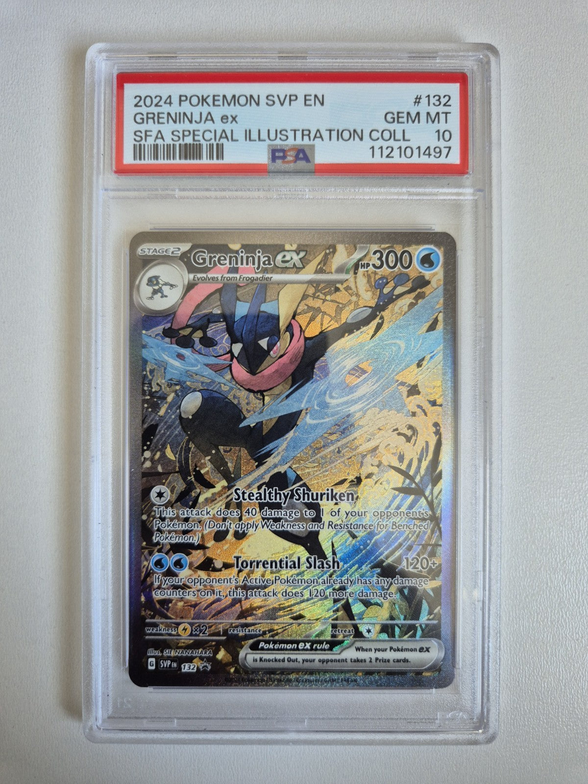 PSA 10 Greninja ex SVP 132 Shrouded Fable Black Star Promo S&V Pokemon GEM MINT
