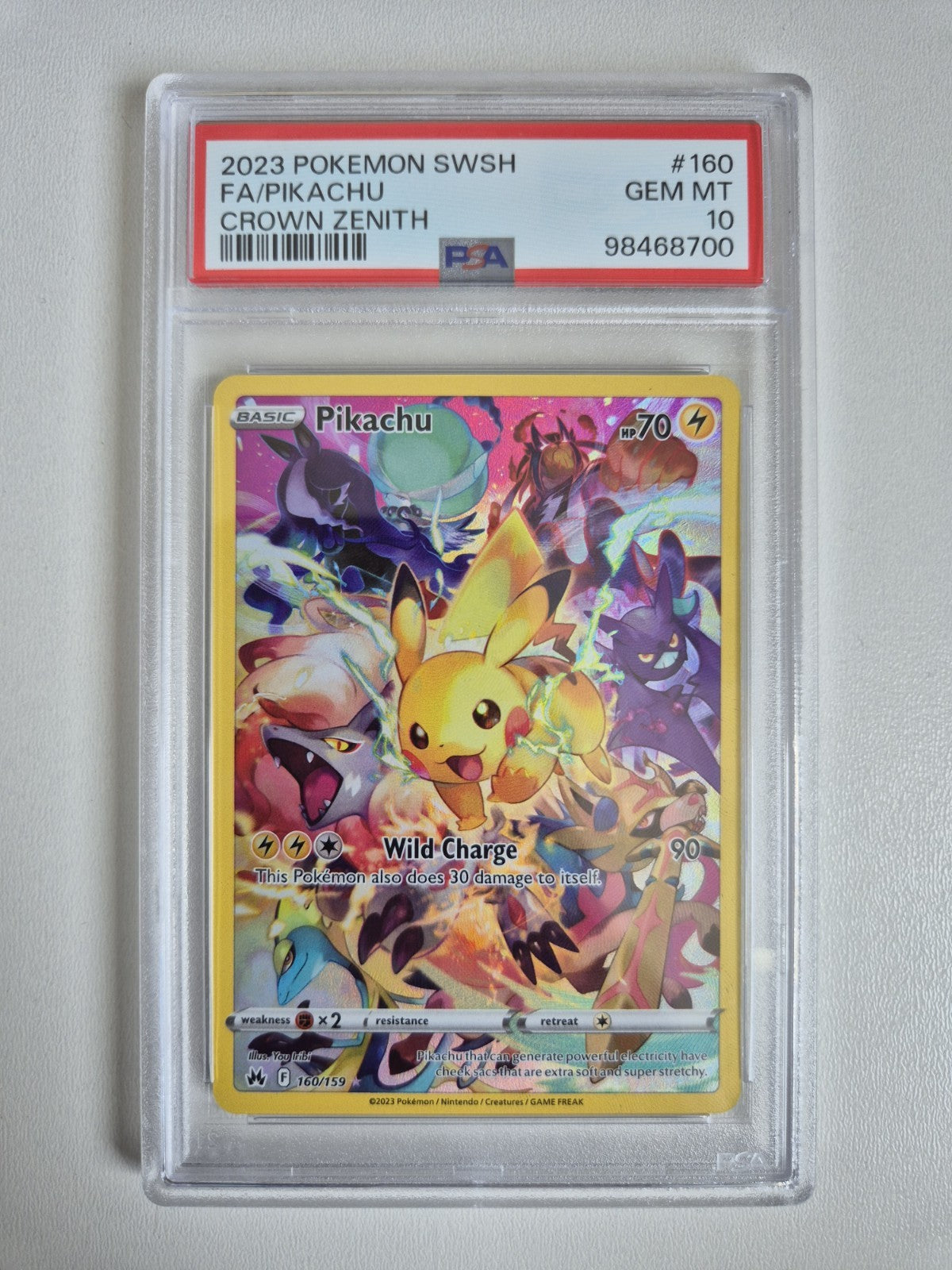 PSA 10 Pikachu 160/159 Crown Zenith Full Art Holo Secret Rare Pokémon GEM MINT