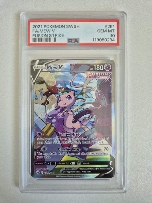 PSA 10 Mew V 251/264 Fusion Strike SWSH Pokemon TCG Alternate Art GEM MINT