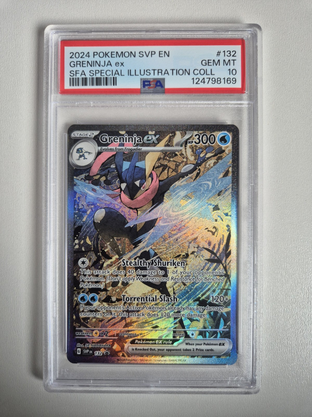 PSA 10 Greninja ex SVP 132 Shrouded Fable Promo Card Rare Pokemon GEM MINT