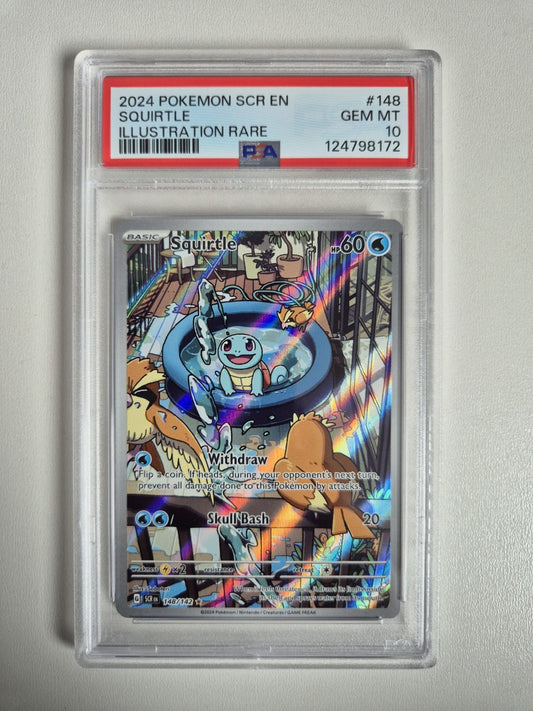 PSA 10 Squirtle #148/142 Stellar Crown Illustration Rare Pokémon Card GEM MINT