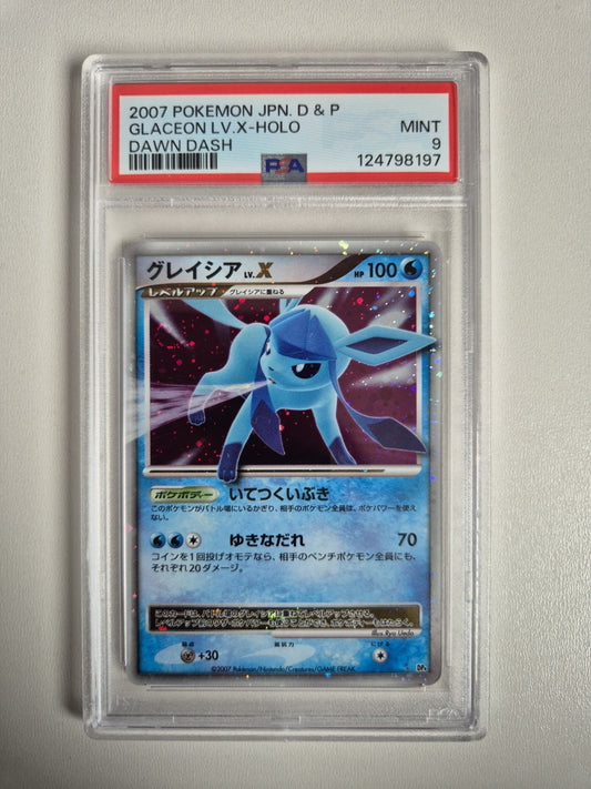 PSA 9 MINT Pokémon Japanese Glaceon LV.X Rare Dawn Dash Unlimited Holo DP4 MINT