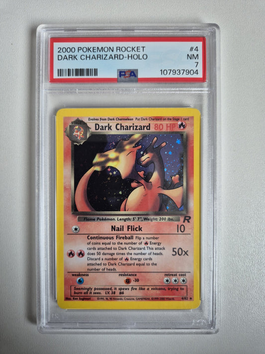 PSA 7 Dark Charizard 4/82 Team Rocket Vintage Holo Pokémon Card NEAR MINT