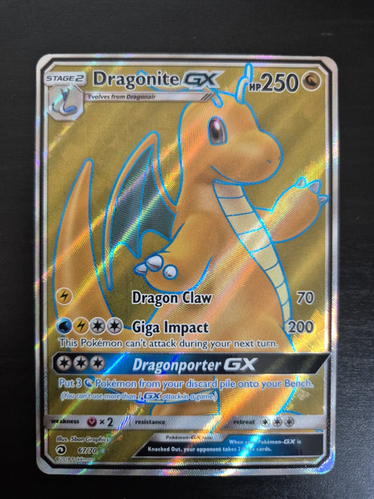 Dragonite GX 67/70 SM Dragon Majesty Full Art Rare Pokémon Card Mint Condition