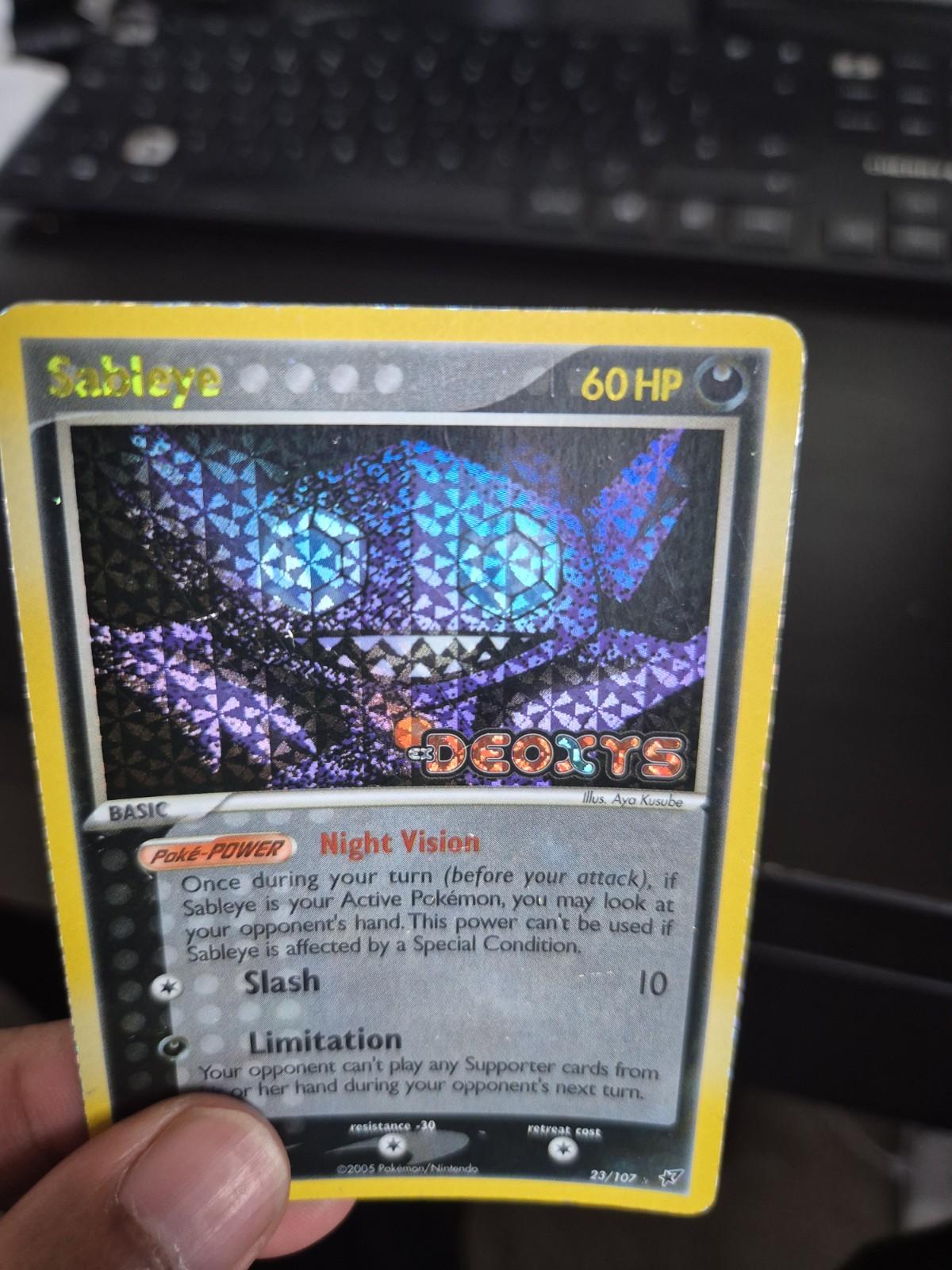Sableye 23/107 EX Deoxys Pokemon TCG Reverse Holo Rare Stamped 2005 - LP