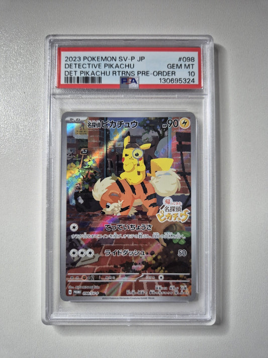 PSA 10 Detective Pikachu 098/SV-P Pre-Order Promo Japanese Pokemon Card GEM MINT