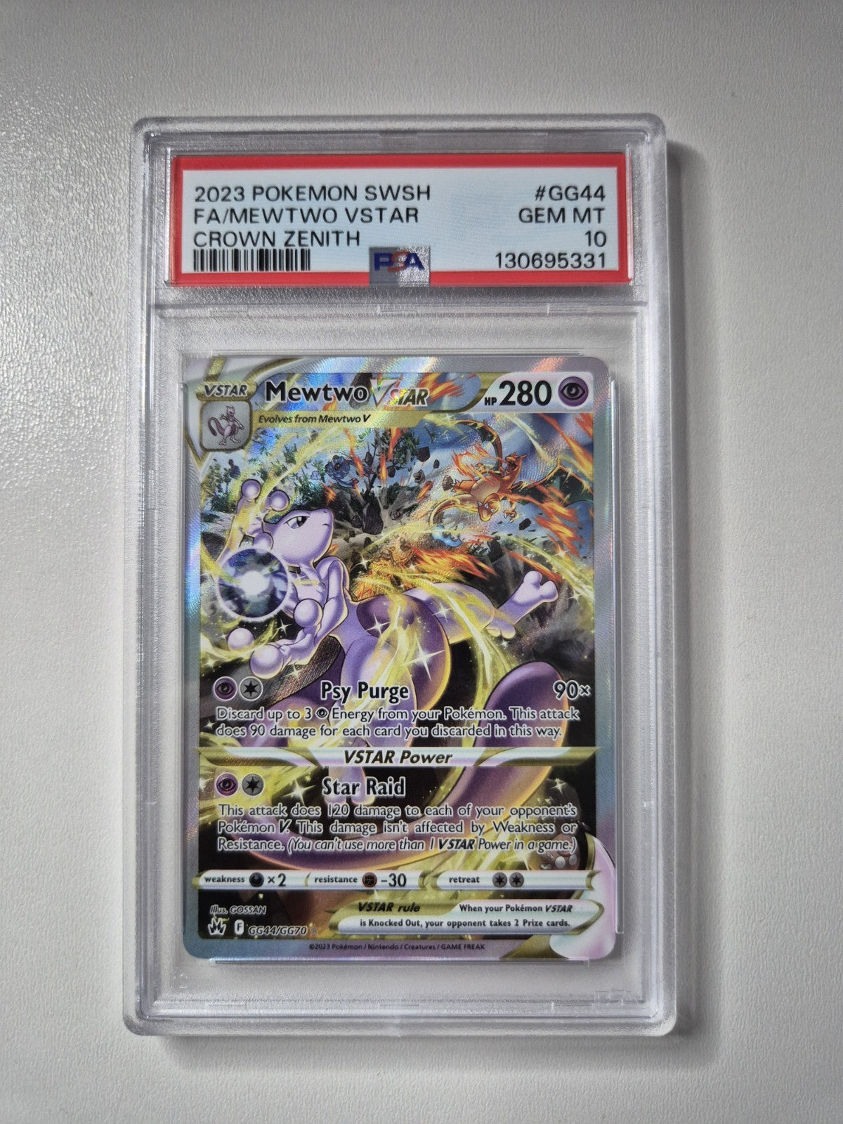 PSA 10 Mewtwo VSTAR GG44/GG70 Crown Zenith Pokemon Ultra Rare GEM MINT