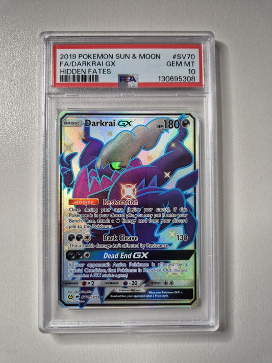 PSA 10 Darkrai GX SV70/SV94 Sun & Moon Hidden Fates Shiny Pokemon GEM MINT