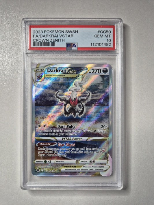 PSA 10 Darkrai VSTAR GG50/GG70 Crown Zenith Galarian Gallery Pokémon GEM MINT