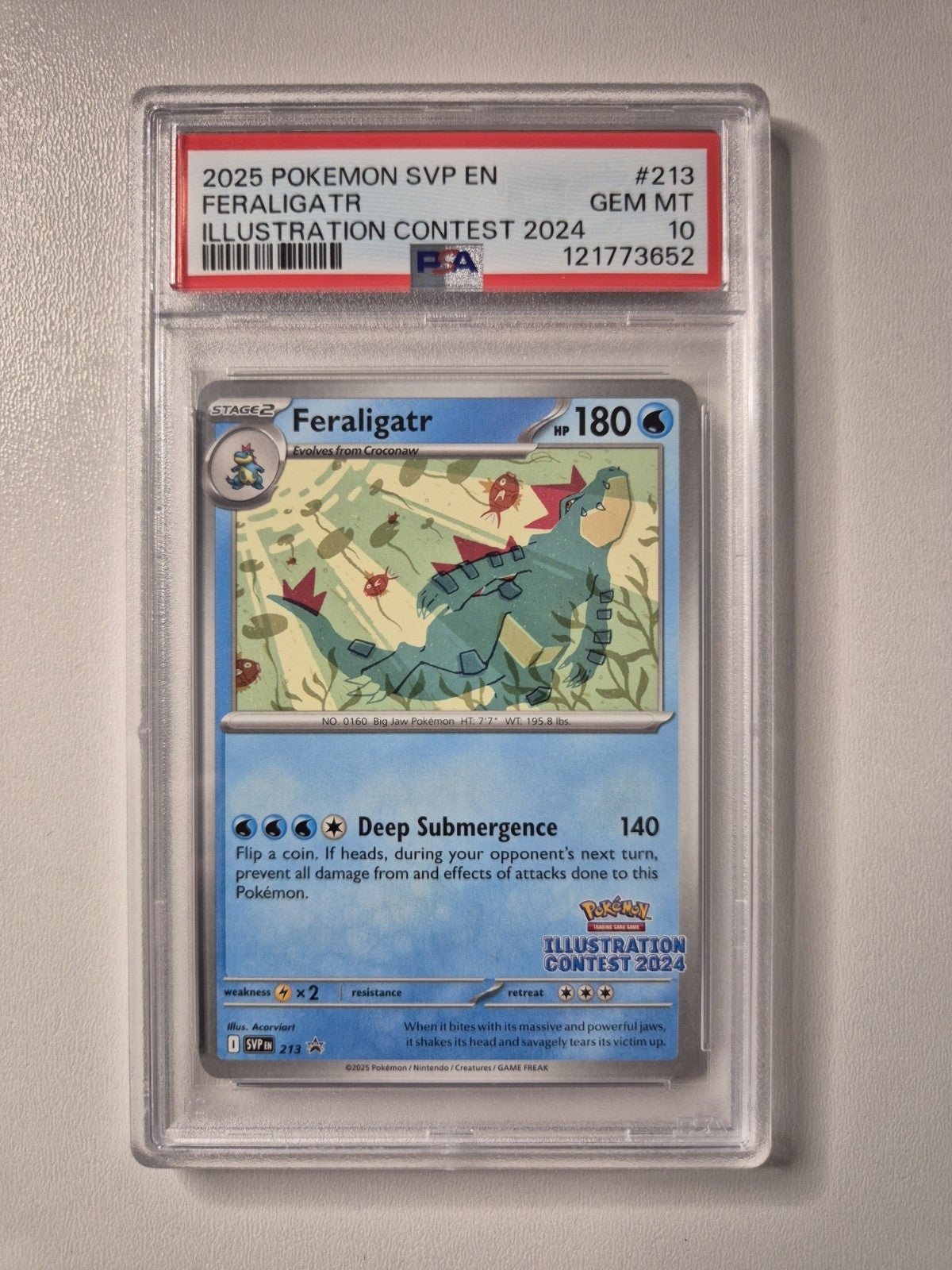 PSA 10 Feraligatr Illustration Contest SVP Ultra Rare Art 2024 Pokémon GEM MINT