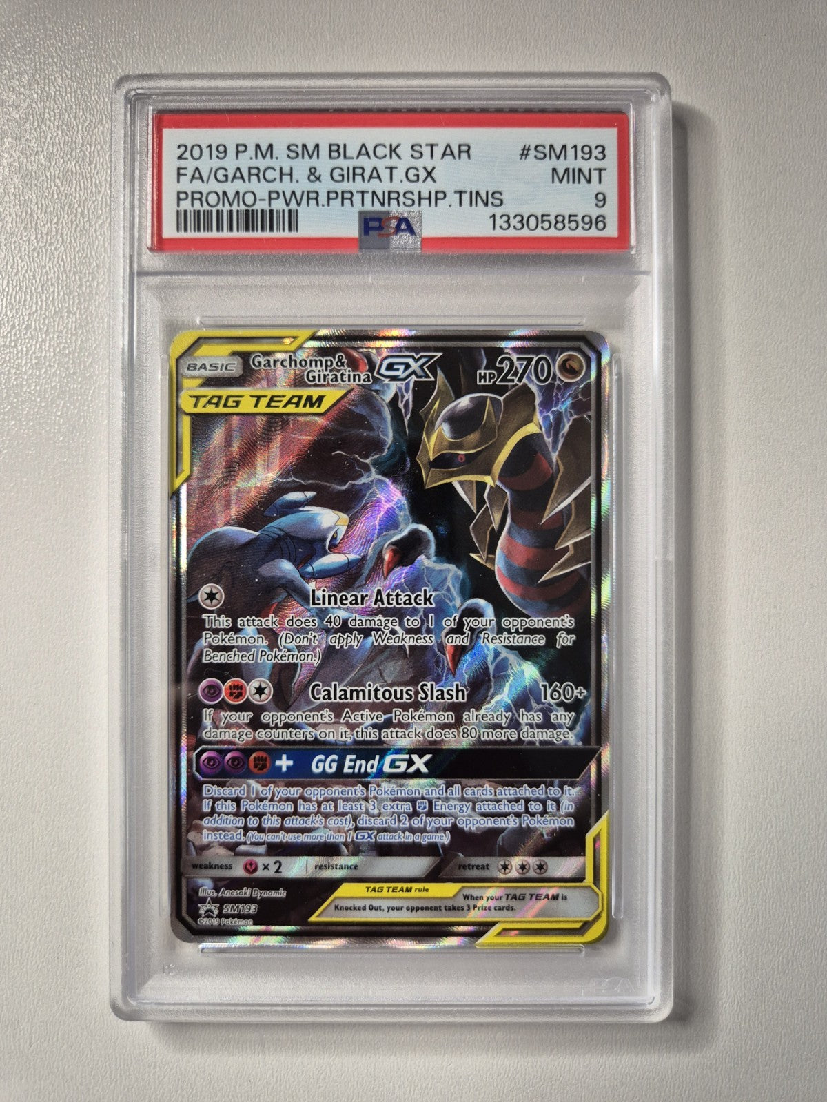 PSA 9 Garchomp Giratina GX Tag Team SM193 Alternate Art Promo Pokemon TCG MINT
