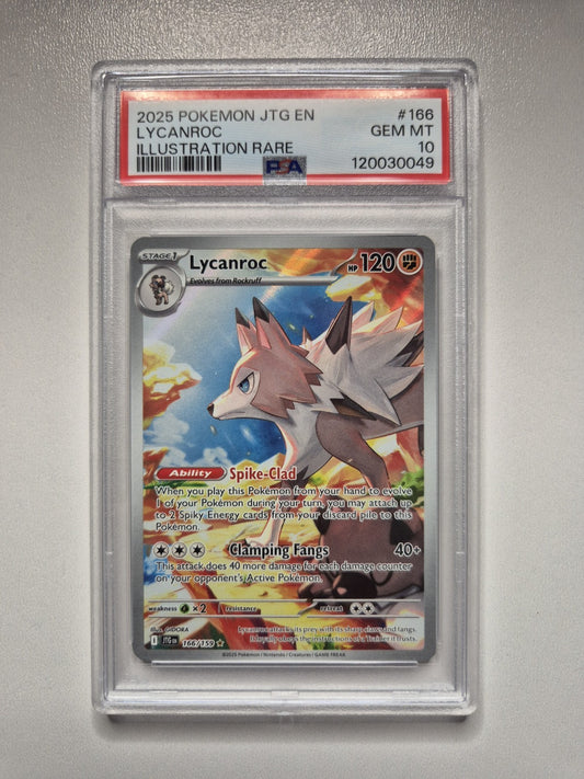 PSA 10 Lycanroc 166/159 Journey Together Illustration Rare Card Pokémon GEM MINT