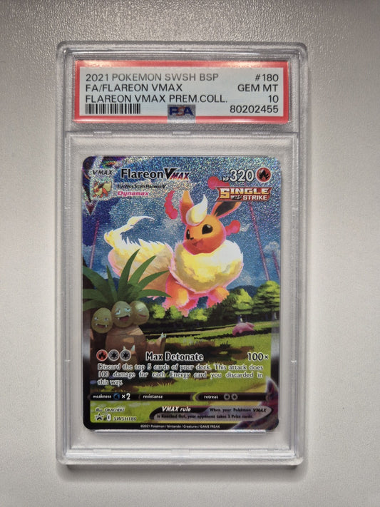 PSA 10 Flareon VMAX SWSH180 Premium Collection Black Star Promo GEM MINT