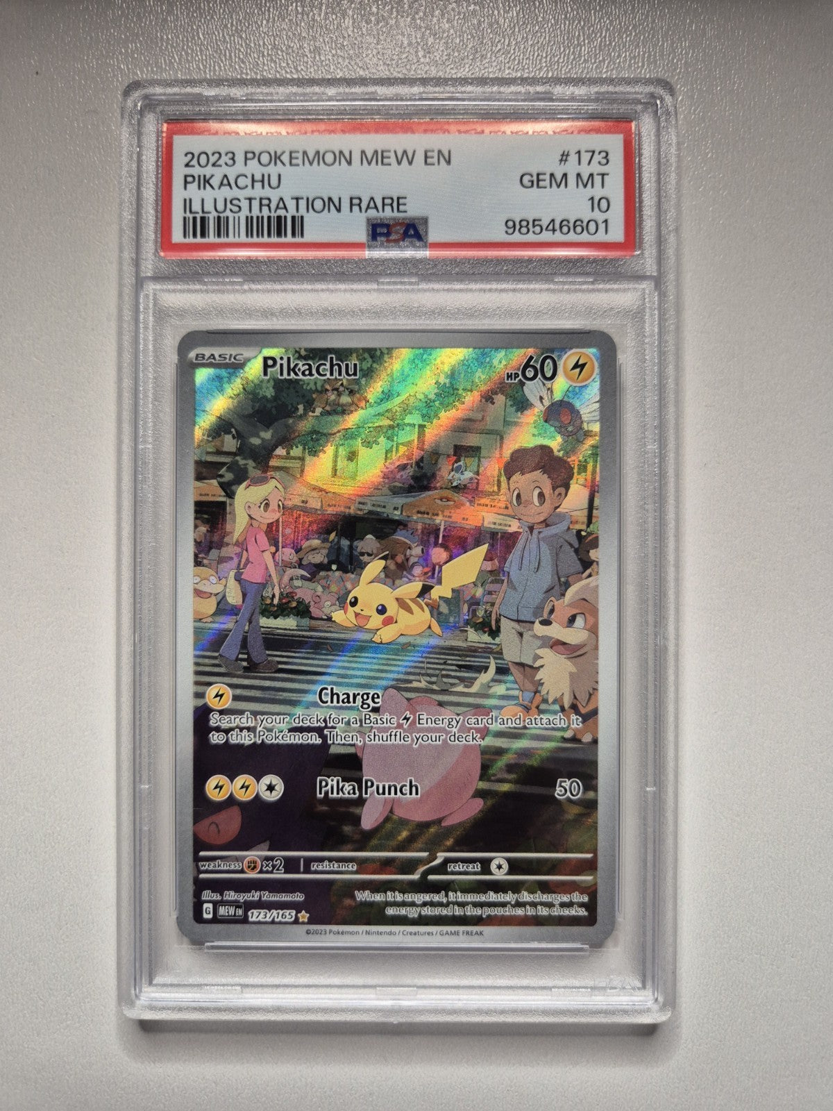 PSA 10 Pikachu 173/165 English 151 Illustration Rare Holo Pokemon Card GEM MINT