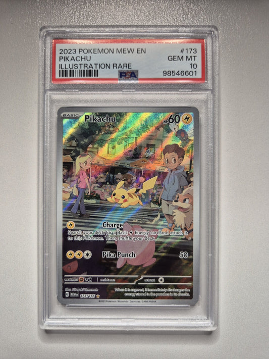 PSA 10 Pikachu 173/165 English 151 Illustration Rare Holo Pokemon Card GEM MINT