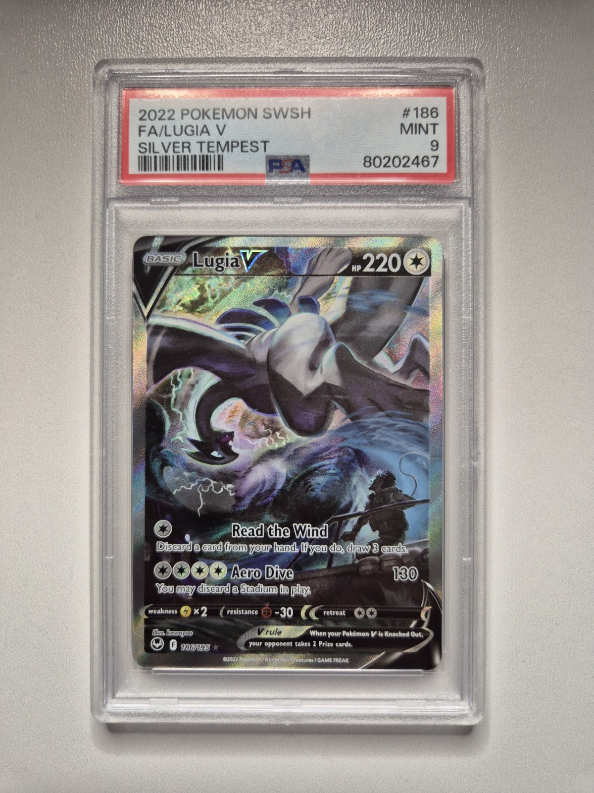 PSA 9 Lugia V 186/195 Silver Tempest Alternate Art Ultra Rare Pokemon Card MINT