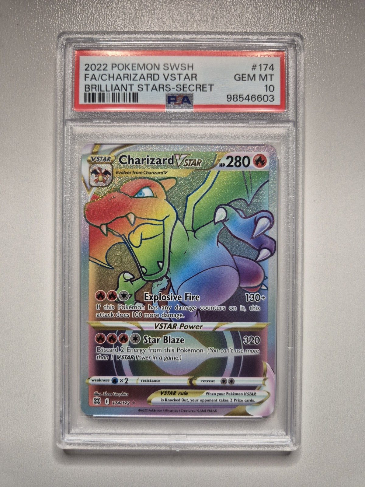PSA 10 Charizard VSTAR 174/172 Brilliant Stars Secret Rare Pokémon GEM MINT