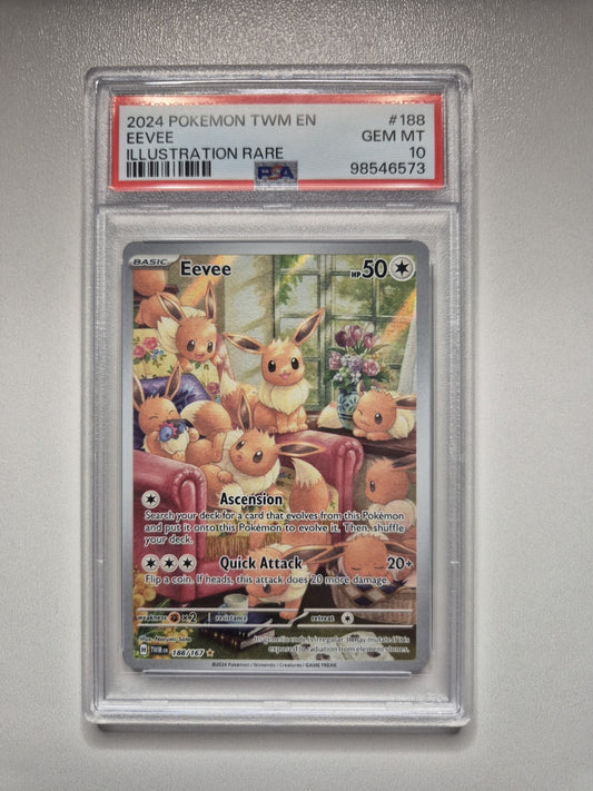 PSA 10 Eevee 188/167 Twilight Masquerade Illustration Rare Pokemon GEM MINT