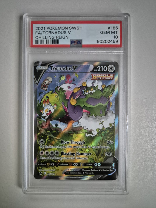 PSA 10 Tornadus V 185/198 Chilling Reign Alt Art Ultra Rare Pokemon GEM MINT