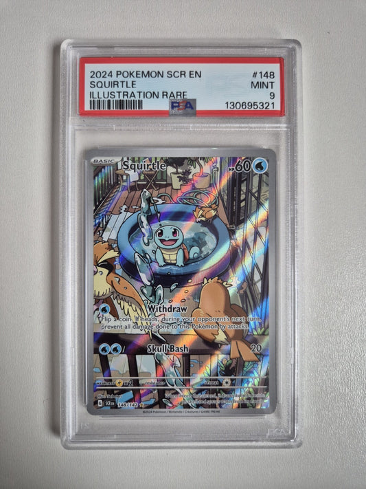 PSA 9 Squirtle 148/142 Illustration Rare Stellar Crown Pokémon TCG MINT