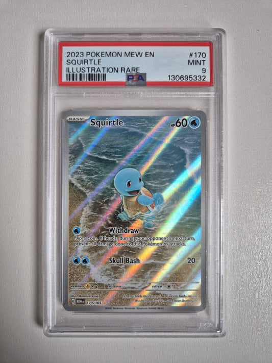 PSA 9 Squirtle 170/165 S&V 151 Illustration Rare Holo Pokémon TCG MINT