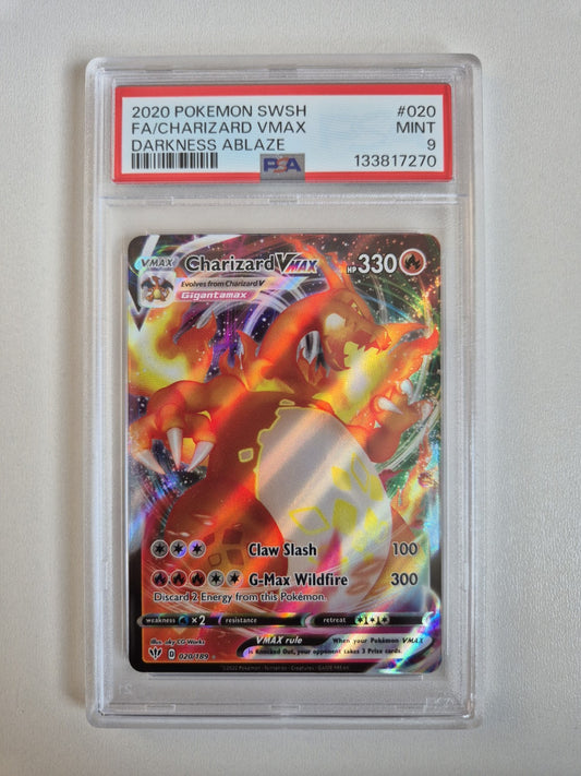 PSA 9 Charizard VMAX 020/189 Darkness Ablaze Ultra Rare Holo Pokemon MINT