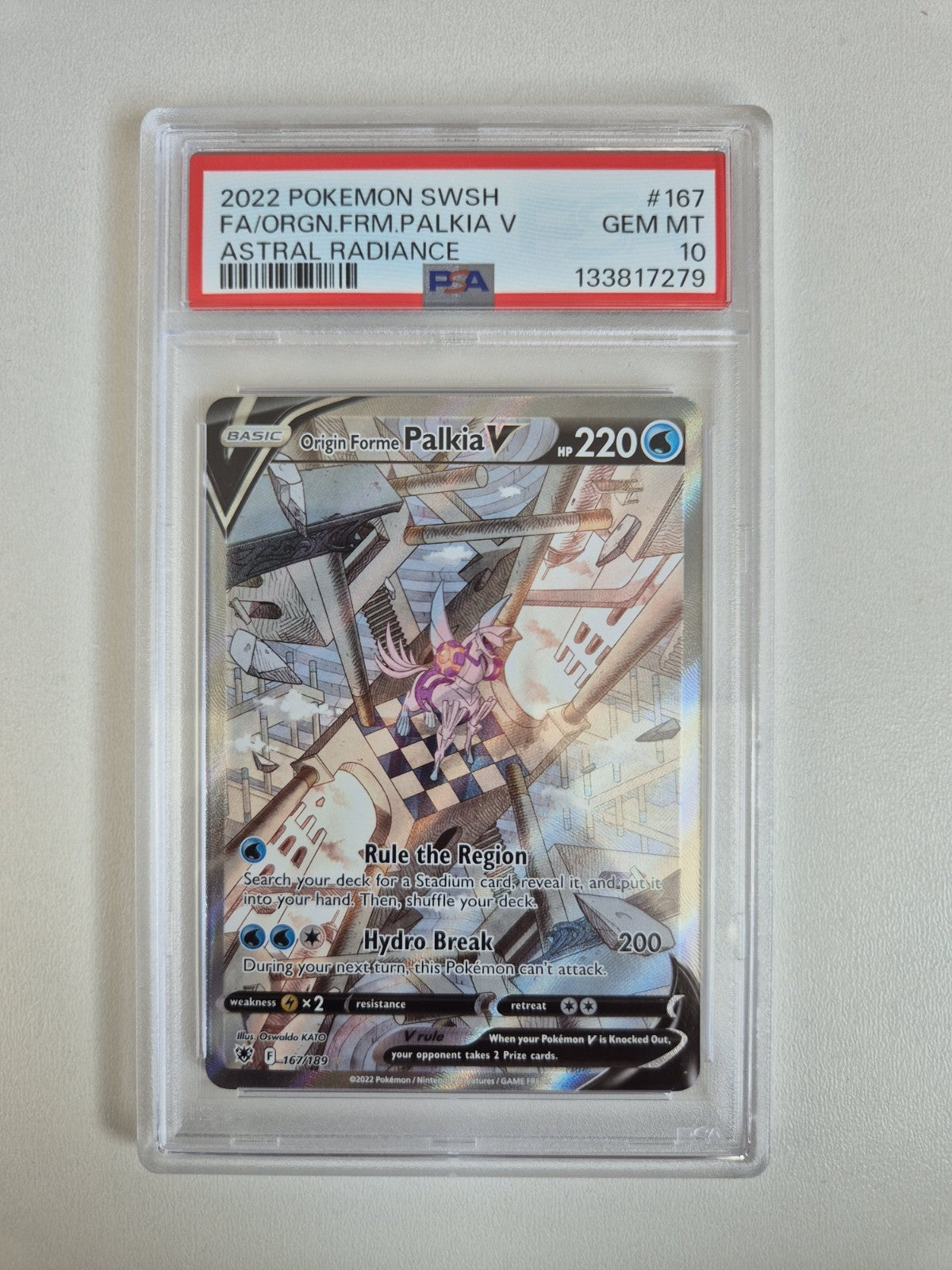 PSA 10 Origin Forme Palkia V 167/189 Astral Radiance Alt Art Pokemon GEM MINT