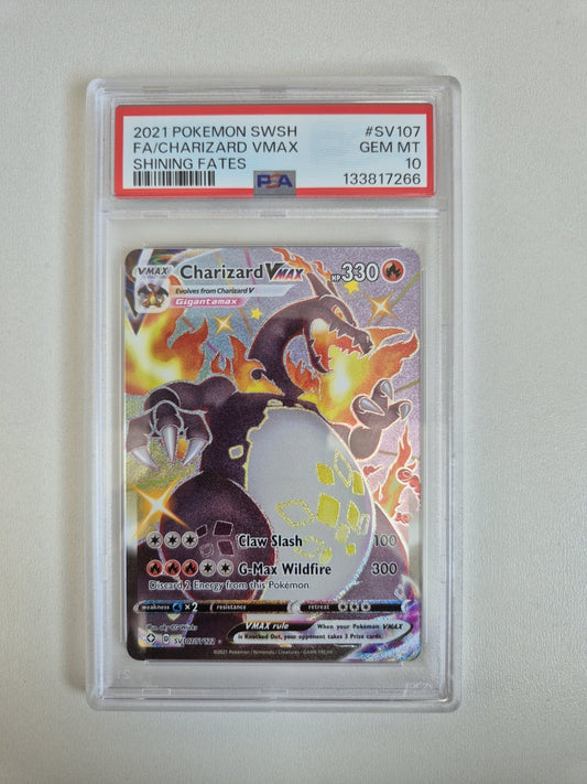 PSA 10 Charizard VMAX Shining Fates SV107/SV122 Ultra Rare Pokemon TCG GEM MINT