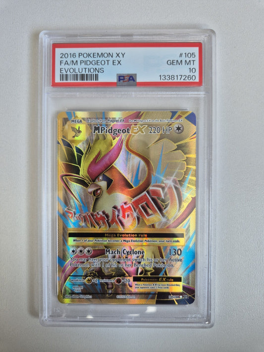 PSA 10 Mega Pidgeot EX 105/108 XY Evolutions Full Art Pokémon TCG GEM MINT