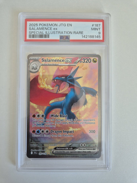PSA 9 Salamence ex 187/159 Journey Together Ultra Rare SIR Pokemon Card MINT