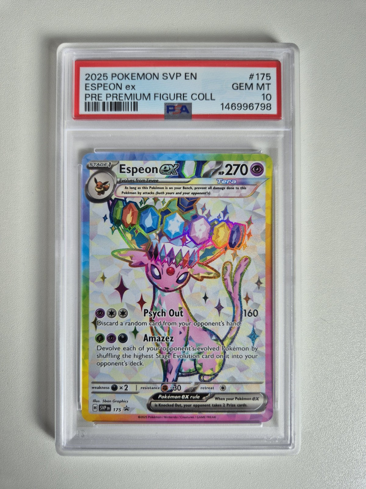 PSA 10 Espeon ex 175 Prismatic Evolutions SVP Promo Pokemon Card GEM MINT