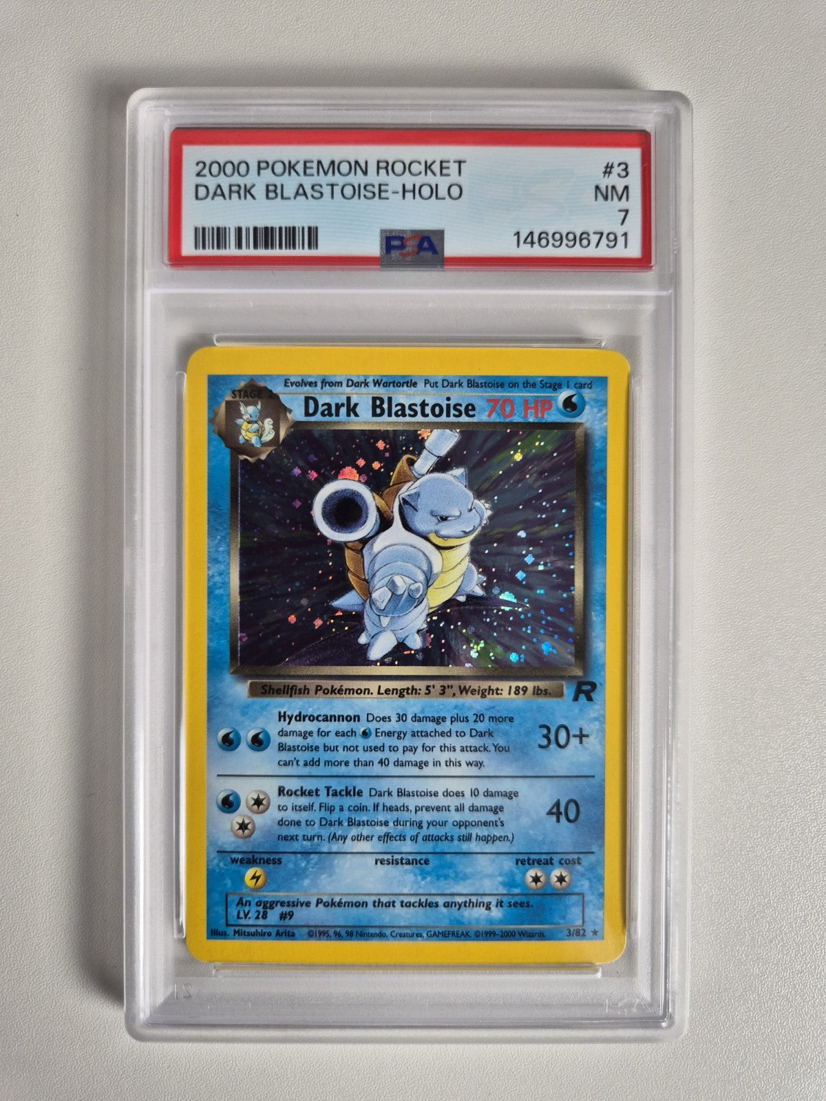 PSA 7 Dark Blastoise 3/82 Team Rocket  Holo Rare WOTC Vintage Pokémon NEAR MINT