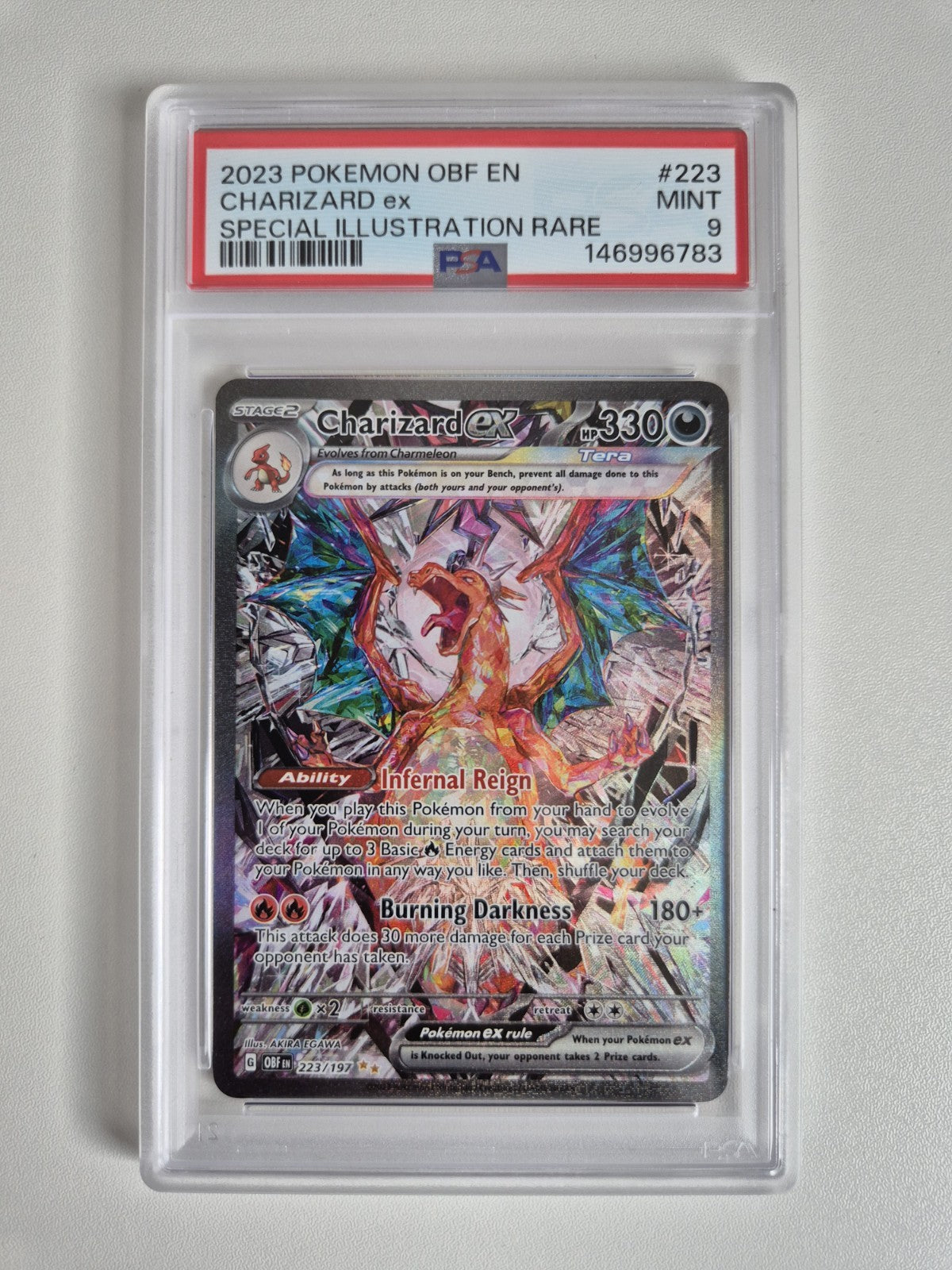 PSA 9 Charizard ex 223/197 Obsidian Flames SIR Ultra Rare Pokémon TCG MINT