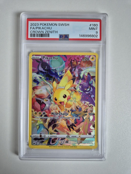 PSA 9 Pikachu 160/159 Crown Zenith Holo Card Secret Rare Pokémon MINT