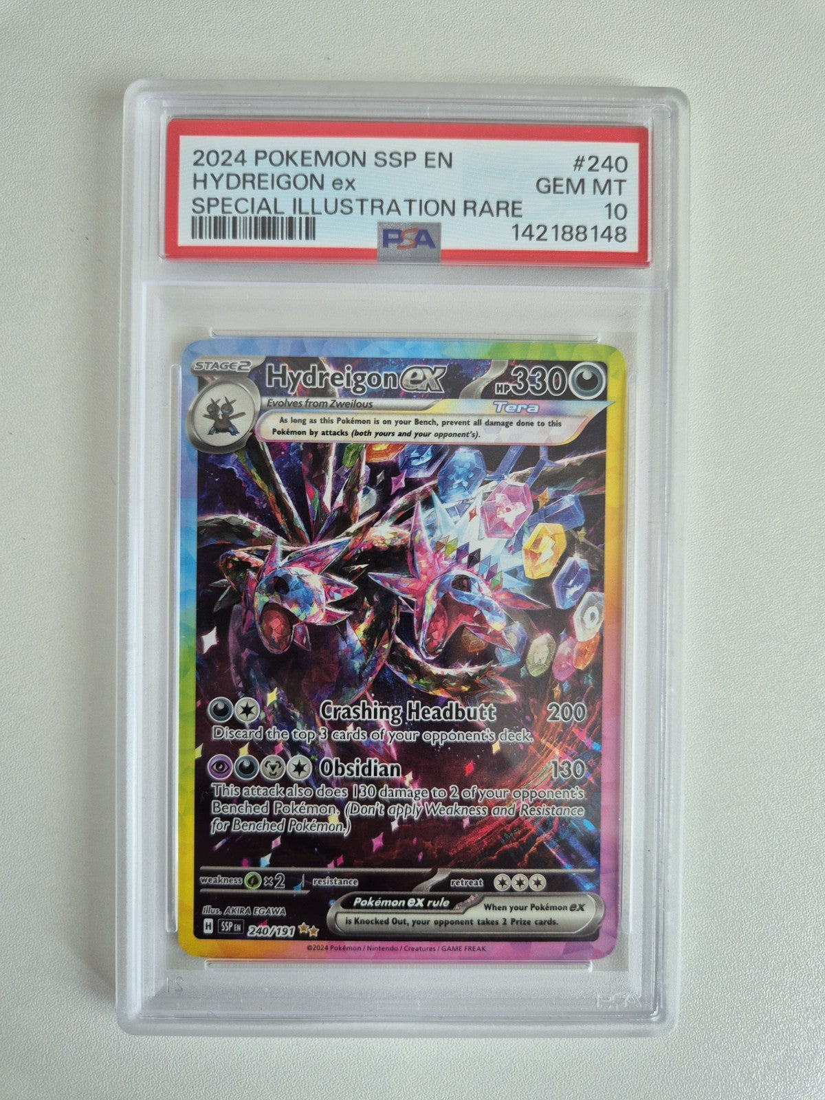 PSA 10 Hydreigon ex 240/191 Surging Sparks SIR Ultra Rare Pokemon GEM MINT